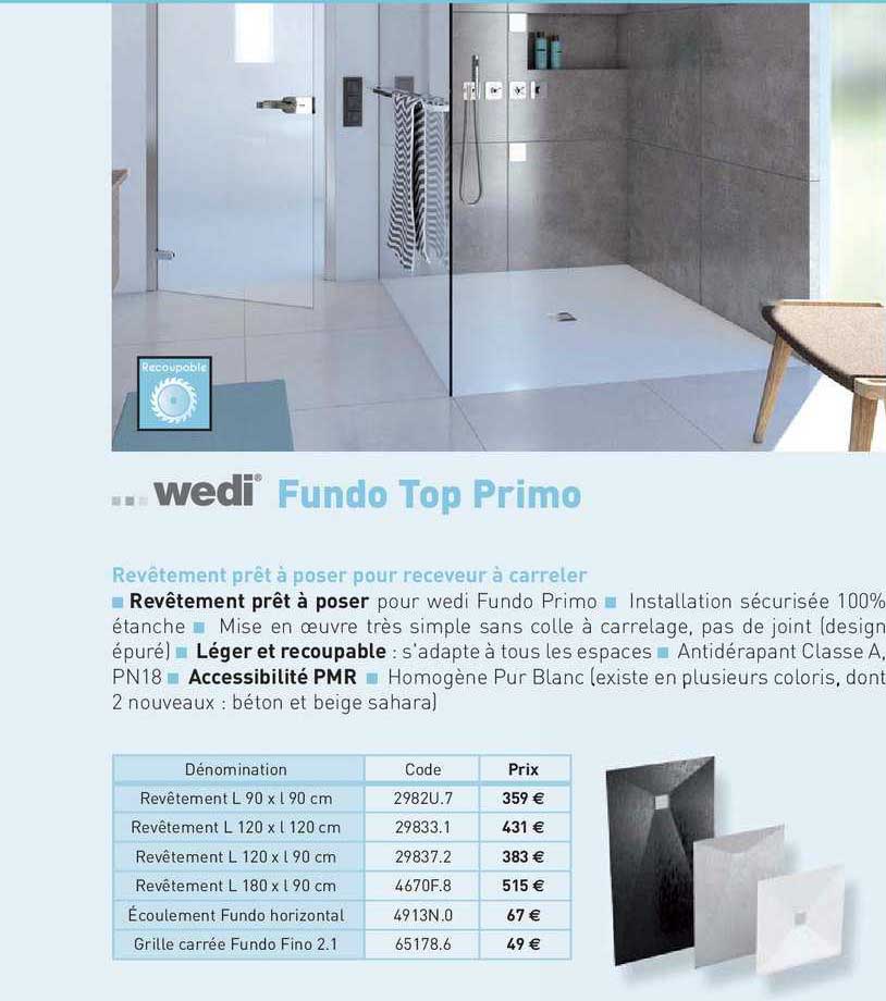 revêtement prêt à poser pour receveur à carreler