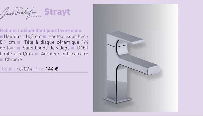 robinet indépendant pour lave-mains strayt