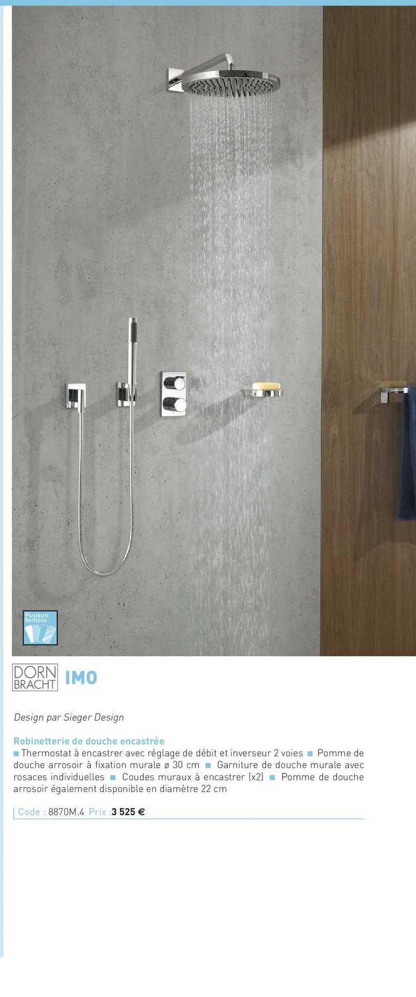 robinetterie de douche encastrée