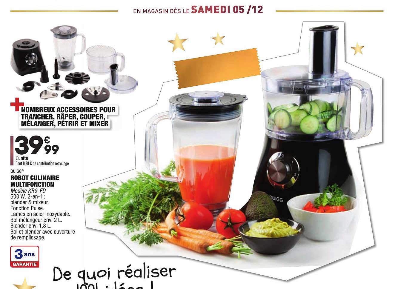 robot culinaire multifonction quigg