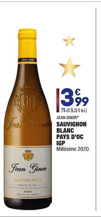 Sauvignon Blanc Pays D'oc Igp Jean Giner