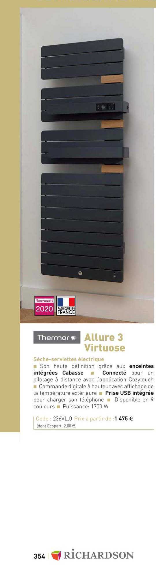 sèche-serviette électrique allure 3 virtuose