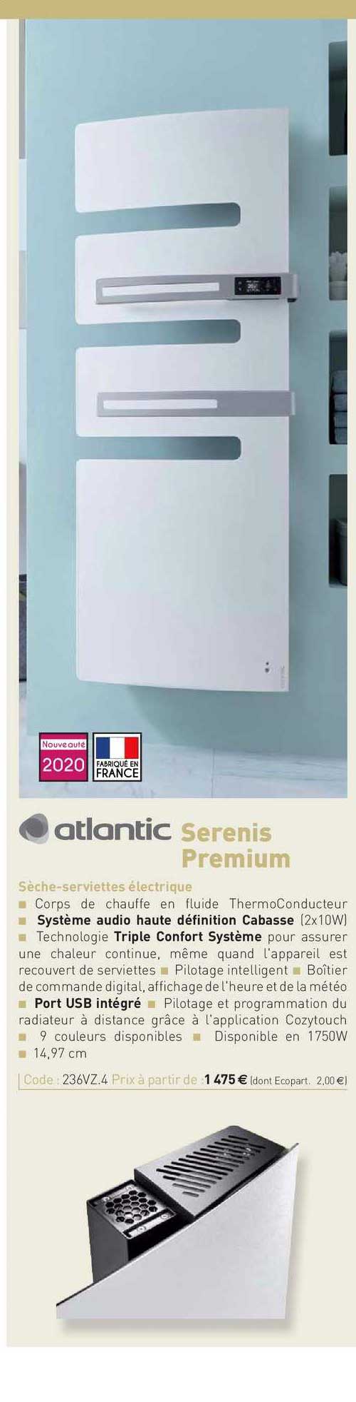 sèche-serviette électrique serenis premium