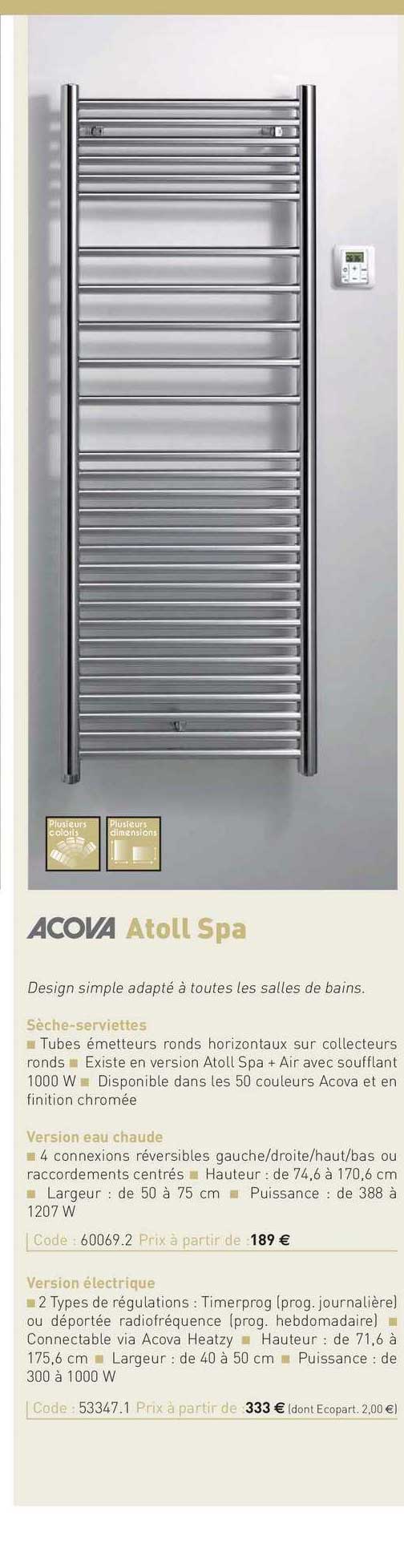 Sèche-serviettes Atoll Spa