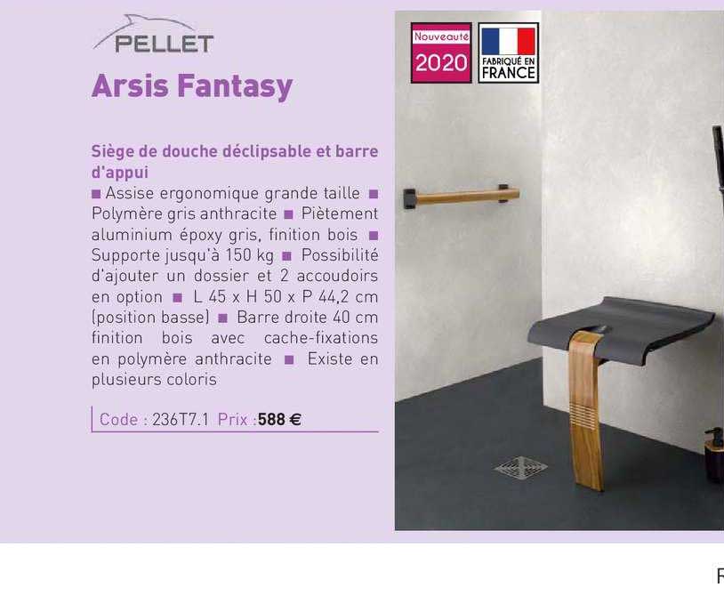siège de douche déclipsable et barre d'appui arsis fantasy