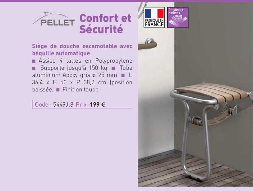 siège de douche escamotable avec béquille automatique confort et sécurité