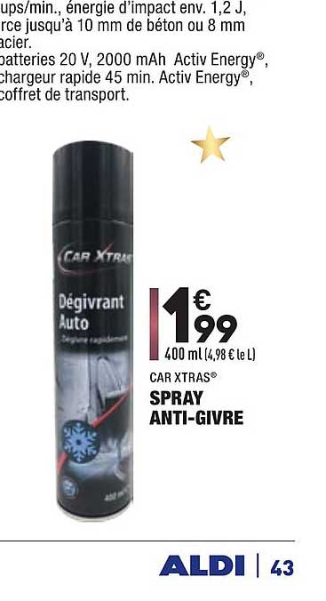spray anti givre car xtras