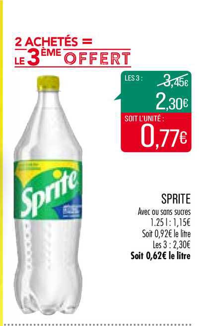 sprite 2 achetés = le 3ème offert