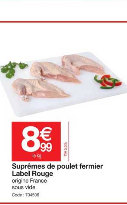 suprêmes de poulet fermier label rouge