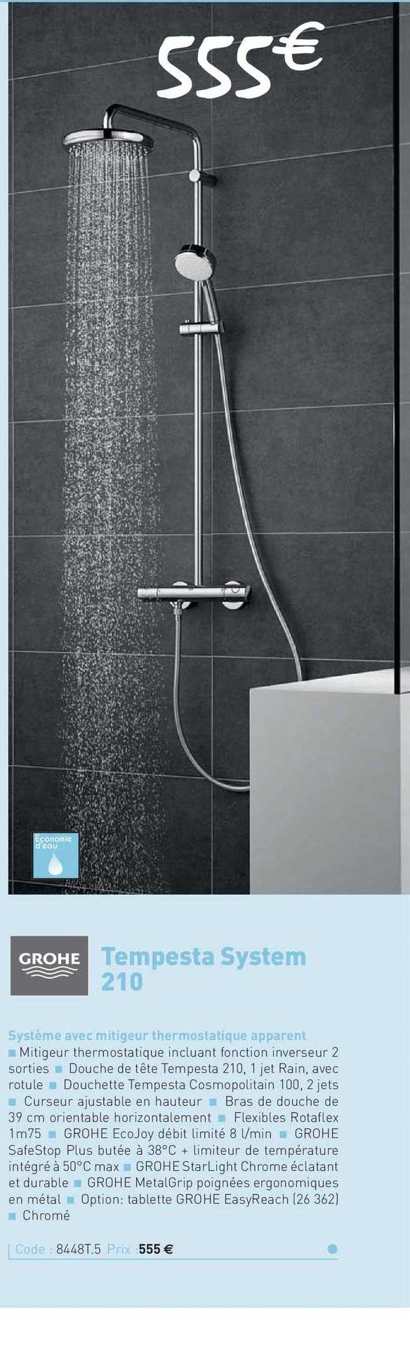 système avec mitigeur thermostatique apparent