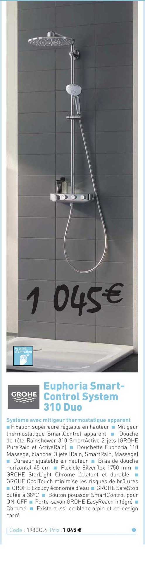 système avec mitigeur thermostatique apparent