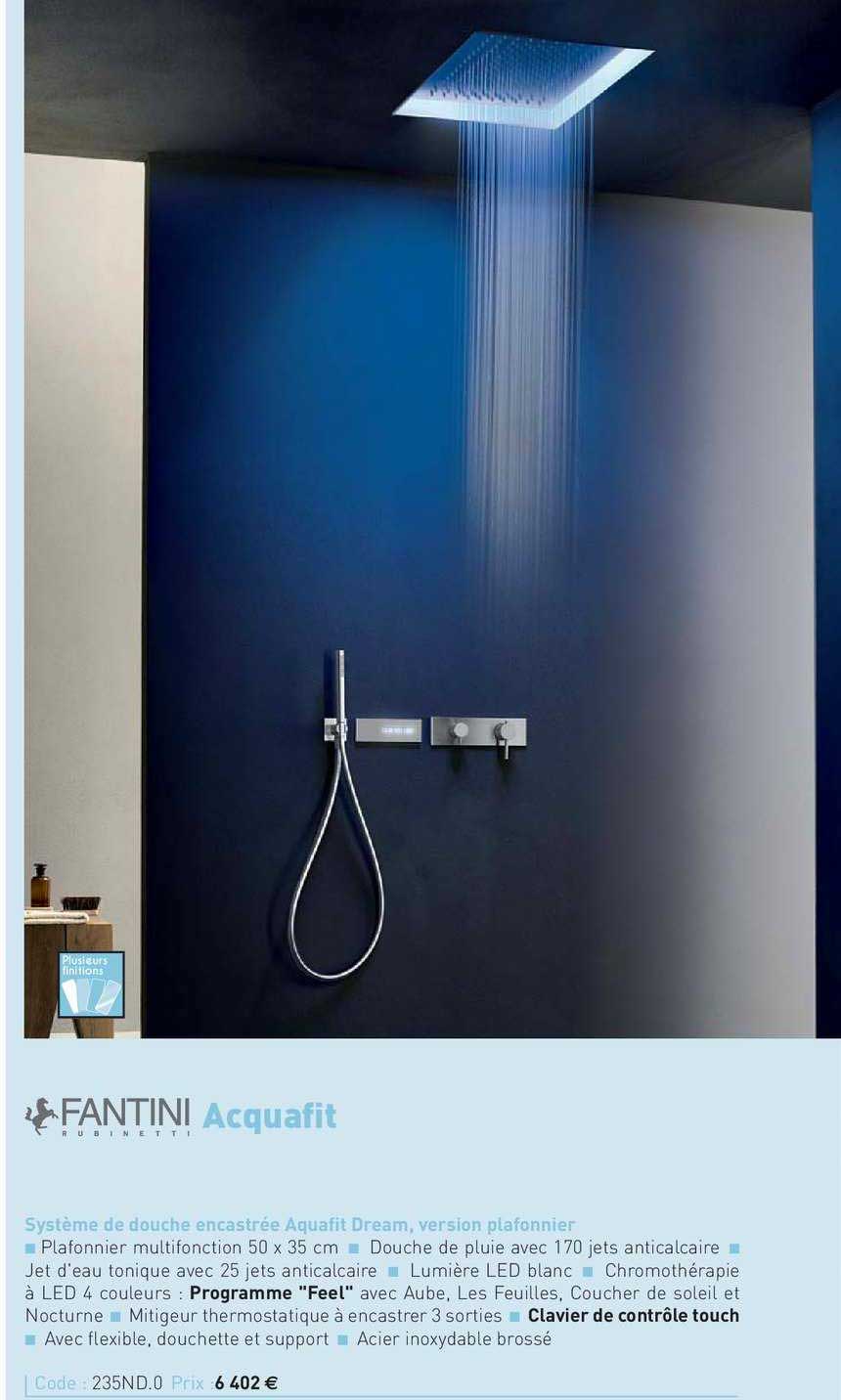 système de douche encastrée aquafit dream, version plafonnier