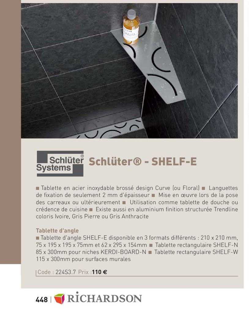 tablette d'angle schlüter - shelf e