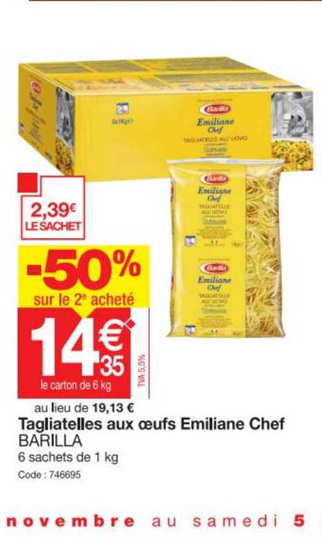 Tagliatelles Aux œufs Emiliane Chef Barilla