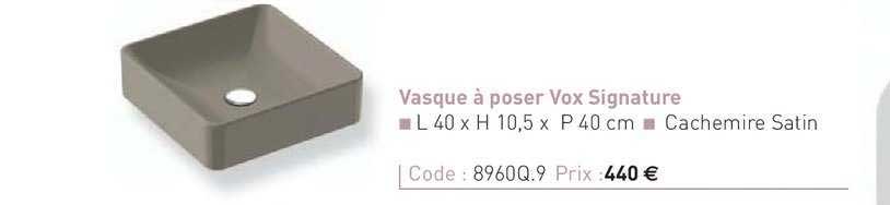 vasque à poser vox signature