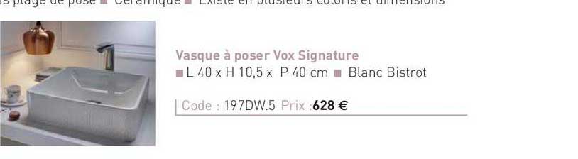 vasque à poser vox signature
