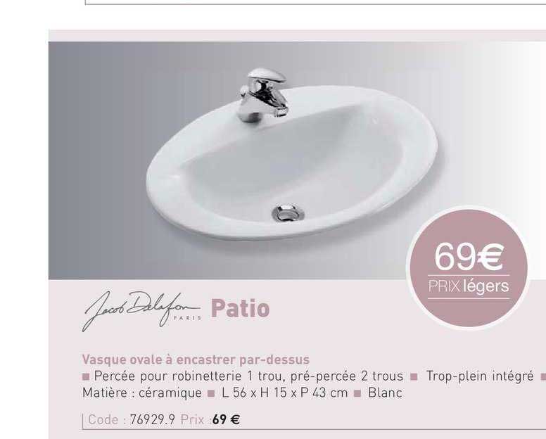 vasque ovale à encastrer par dessus