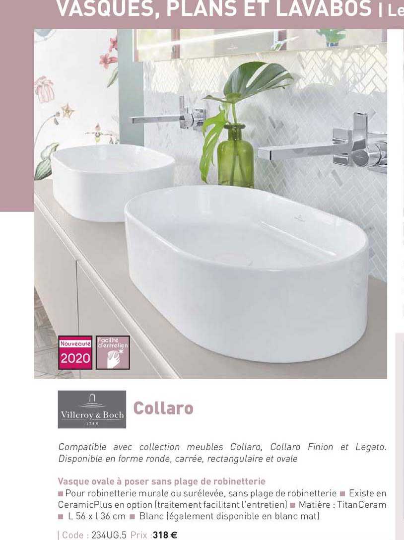 vasque ovale à poser sans plage de robinetterie