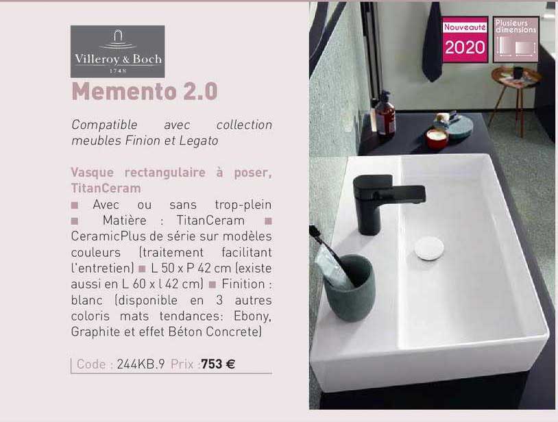 vasque rectangulaire à poser titanceram