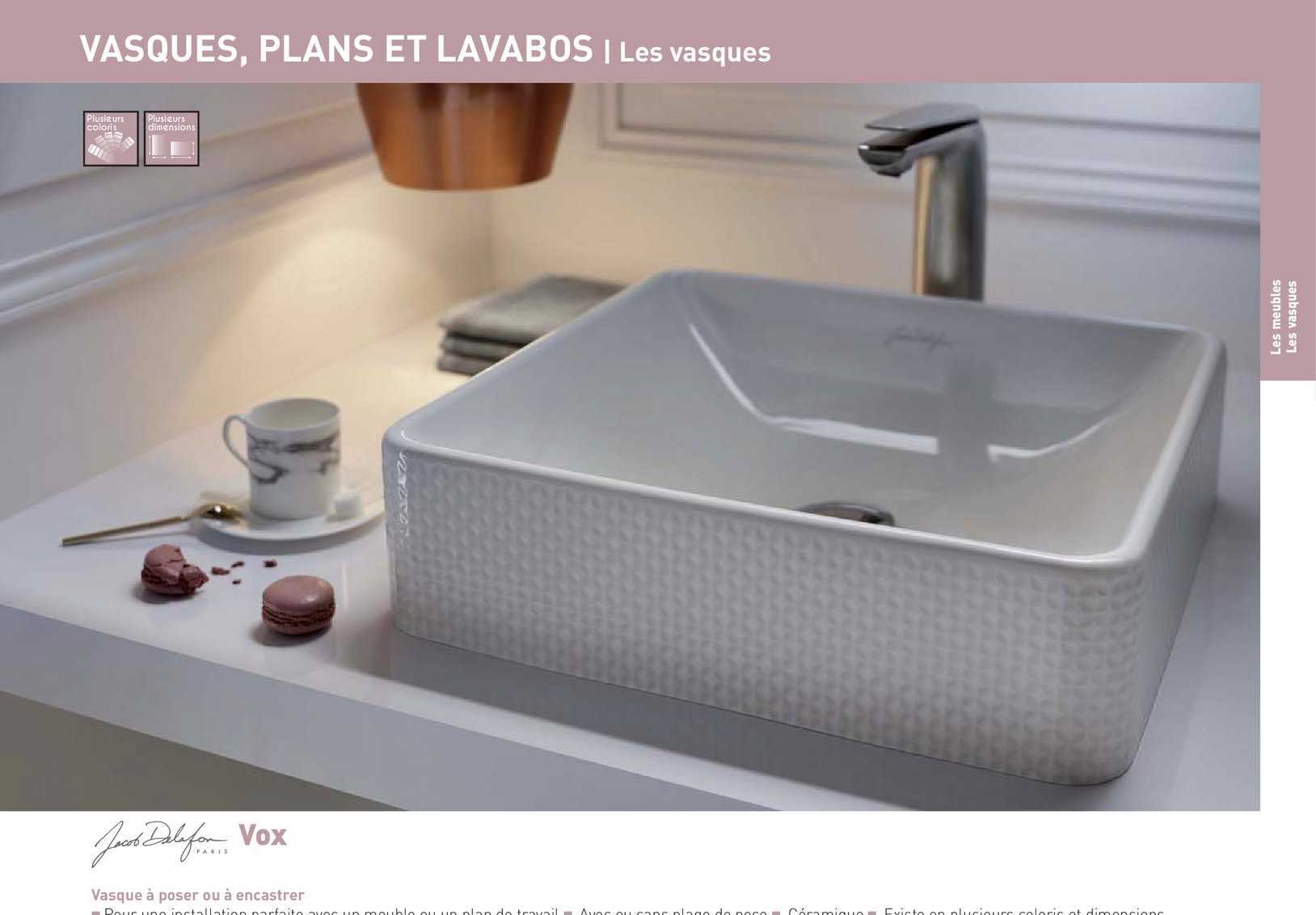 vasques, plans et lavabos vox