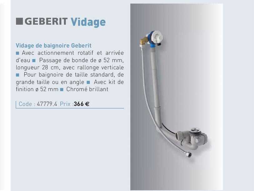vidage de baignoire geberit