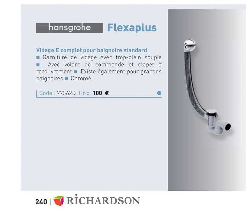 vidage e complet pour baignoire standard