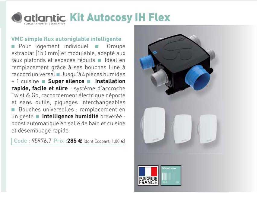 vmc simple flux autoréglable intelligent kit autocosy ih flex