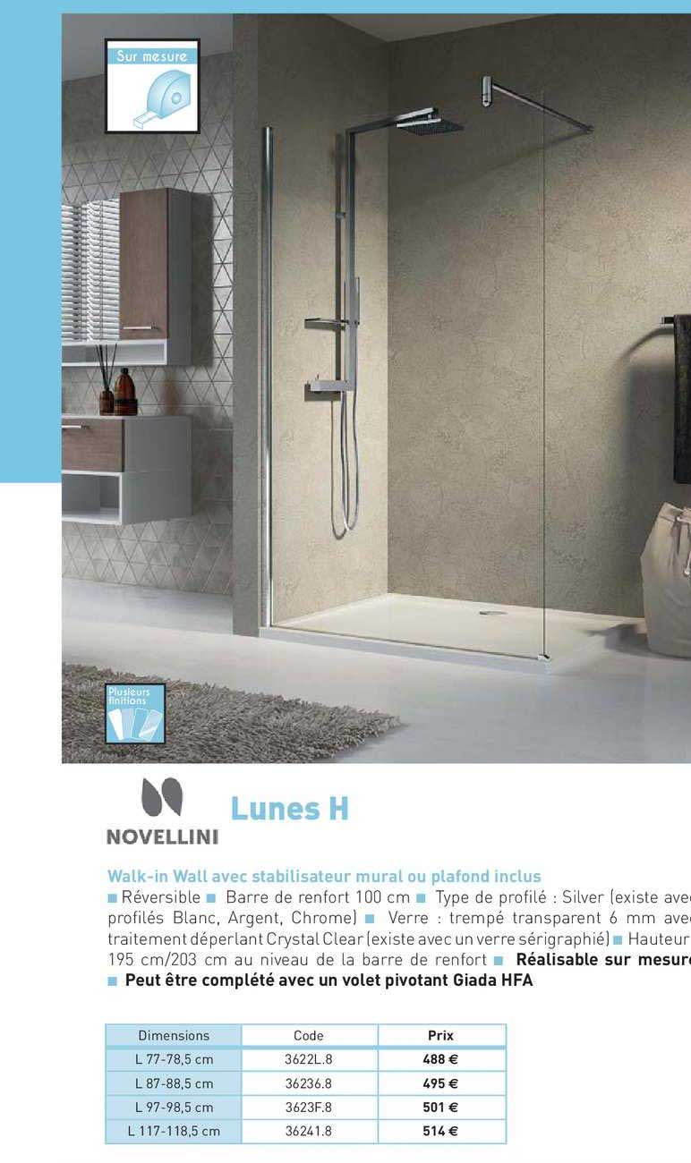 walk in wall avec stabilisateur mural ou plafond inclus