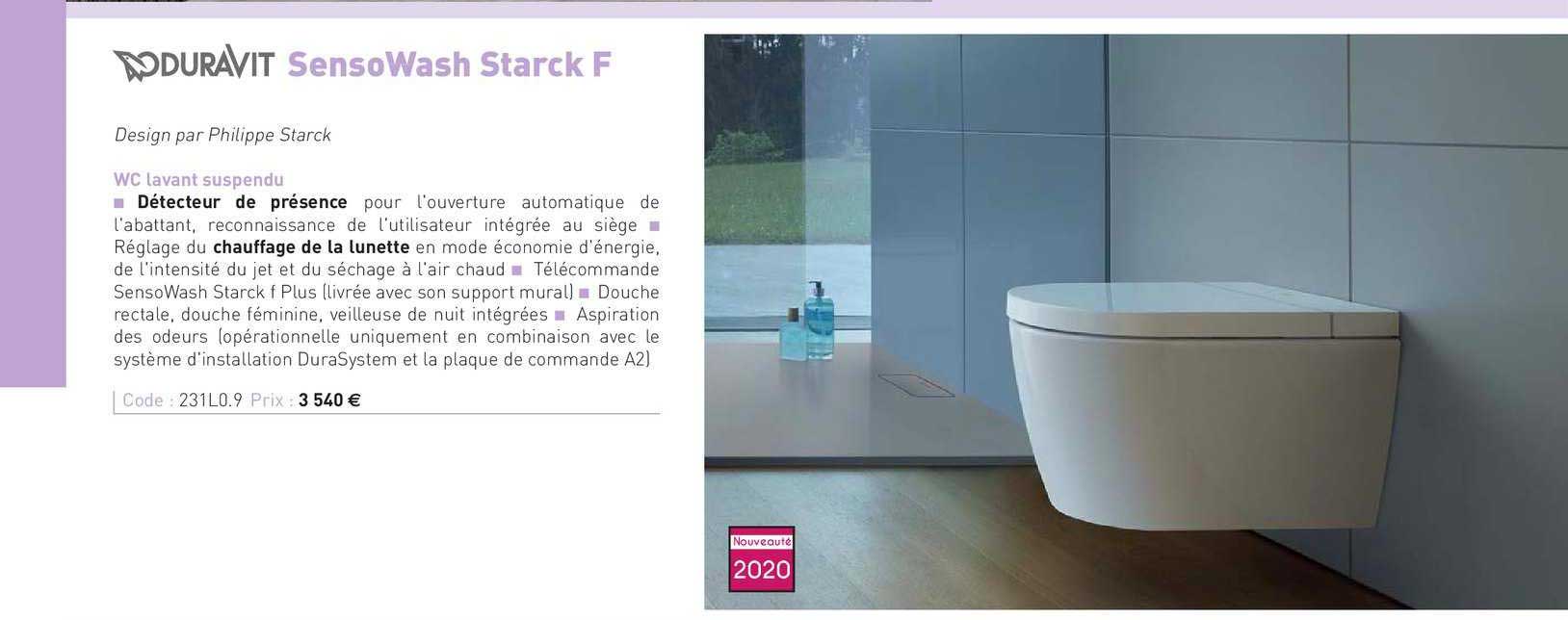 wc lavant suspendu sensowash starck f