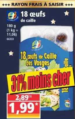 18 oeufs de caille