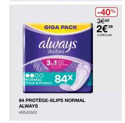 84 protège-slips normal always