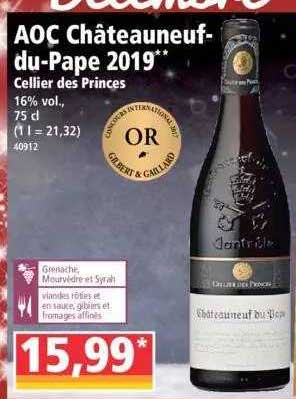 a.o.c. châteauneuf-du-pape 2019 cellier des princes