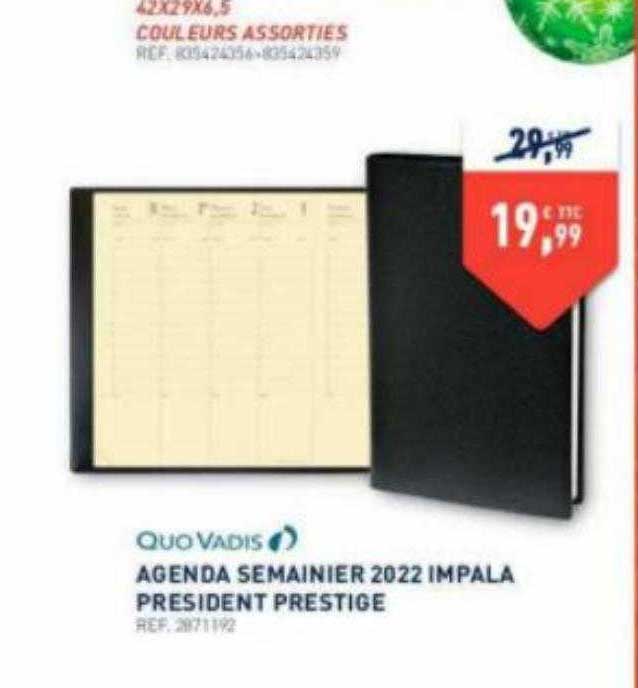 agenda semainier 2022 impala président prestige quo vadis