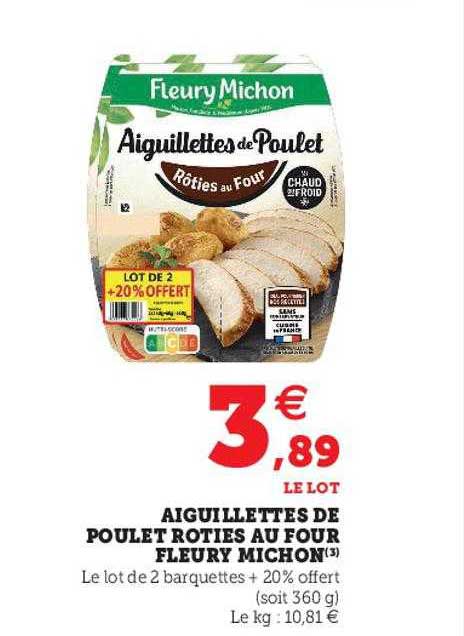 aiguillettes de poulet rôties au four fleury michon