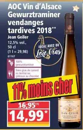 aoc vin d'alsace gewurztraminer vendanges tardives 2018 jean geiler