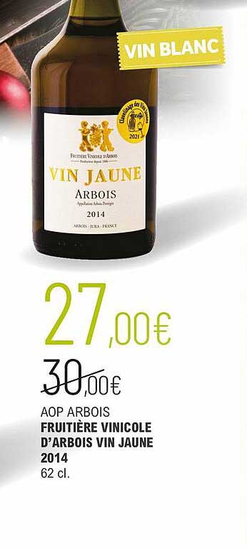 aop arbois fruitière vinicole d'arbois vin jaune 2014