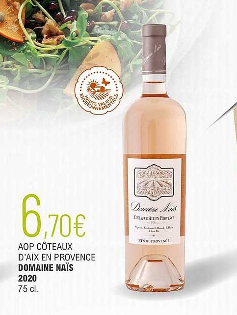 aop côteaux d'aix en provence domaine naïs 2020