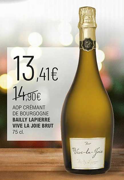aop crémant de bourgogne bailly lapierre vive la joie brut