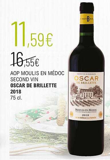 aop moulis en médoc second vin oscar de brillette 2018
