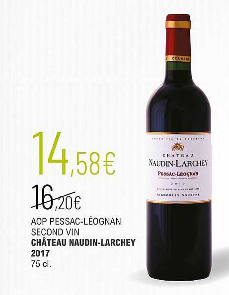 aop pessac-léognan secon vin château naudin-larchey 2017