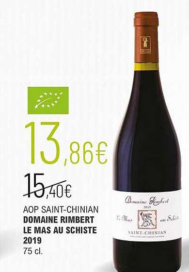 aop saint-chinian domaine rimbert le mas au schiste 2019
