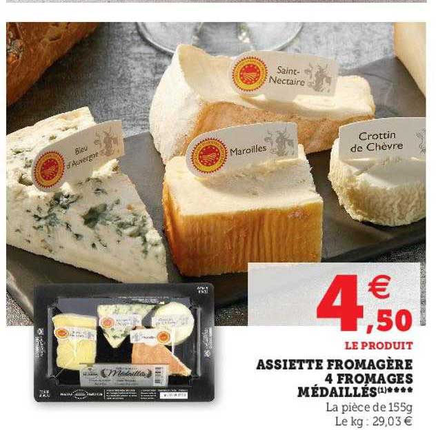 assiette fromagère 4 fromages médaillés