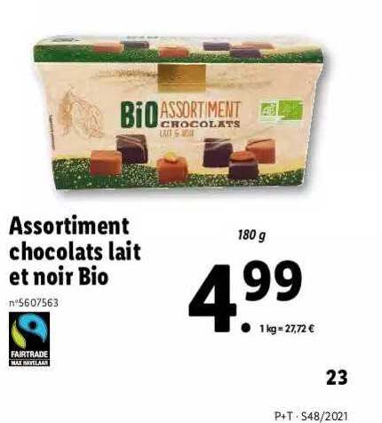 Assortiment Chocolats Lait Et Noir Bio Favoraina