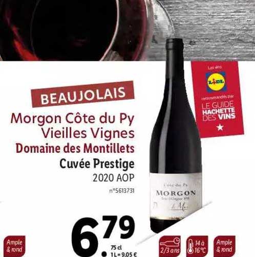 beaujolais morgon côte du py vieilles vignes domaine des montillets cuvée prestige 2020 aop