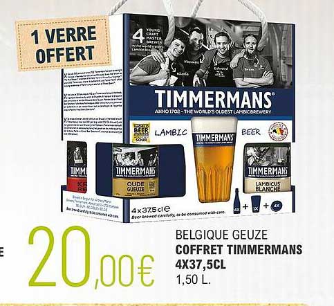 belgique geuze coffret timmermans 4 x 37,5 cl
