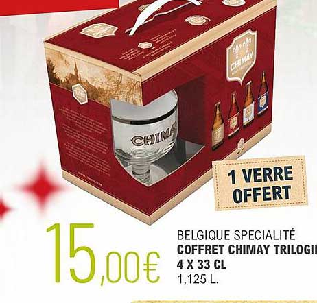 belgique spécialité coffret chimay trilogie 4 x 33 cl