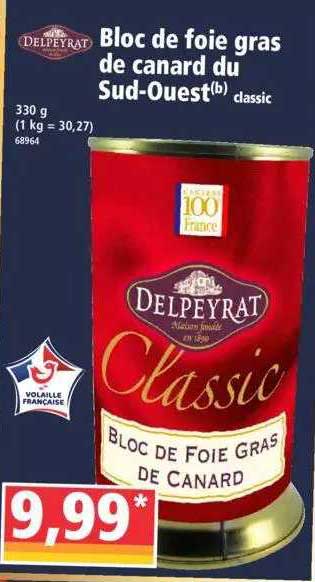 bloc de foie gras de canard du sud-ouest classic delpeyrat