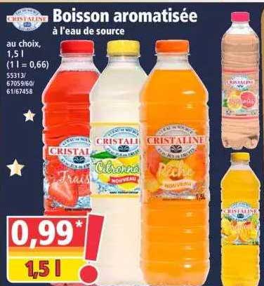 boisson aromatisée à l'eau de source cristaline