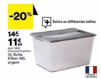 boîte kliker 48 l argent