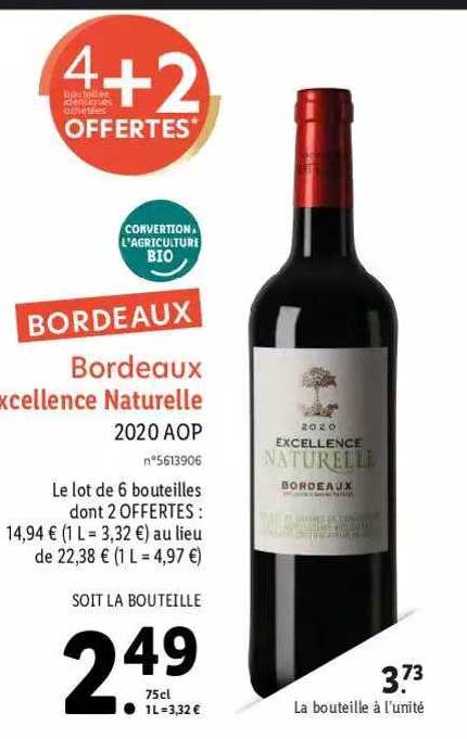 Bordeaux Excellence Naturelle 2020 Aop
